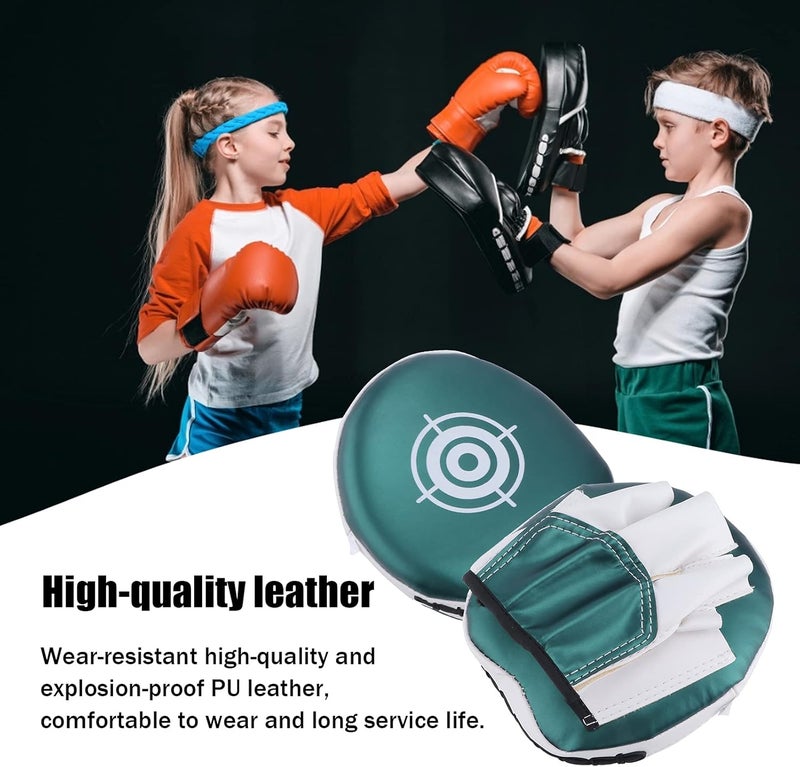 OUKENS Boxing Pads Mini Focus Mitts,PU Leather Boxing Curved Focus Punching Mitts Kids Mini Boxing Gloves Pads Boxing Target Pads for Kickboxing, MMA, Muay Thai, Punching Target, Martial Arts - Image 2